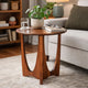 Natra Chair Side Table | 22" Round | Sculpted Base Cinnamon Brown