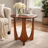 Natra Chair Side Table | 22" Round | Sculpted Base Cinnamon Brown