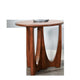 Natra Side End Table | 26" Round | Sculpted Base Cinnamon Brown