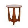 Natra Side End Table | 26" Round | Sculpted Base Cinnamon Brown