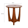 Natra Side End Table | 26" Round | Sculpted Base Cinnamon Brown