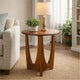 Natra Side End Table | 26" Round | Sculpted Base Cinnamon Brown