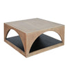 Lesy Coffee Table | 36" Square Top with Lower Shelf | Brown | Black