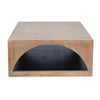 Lesy Coffee Table | 36" Square Top with Lower Shelf | Brown | Black