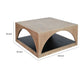 Lesy Coffee Table | 36" Square Top with Lower Shelf | Brown | Black