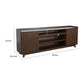 TV Media Stand Cabinet | 86" Wide | 2 Open Shelves | Walnut Brown