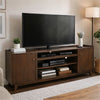 TV Media Stand Cabinet | 86" Wide | 2 Open Shelves | Walnut Brown