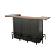 Uptown Front Industrial U Home Bar with Stemware Rack | 72" Black