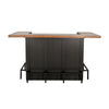 Uptown Front Industrial U Home Bar with Stemware Rack | 72" Black