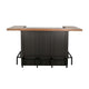 Uptown Front Industrial U Home Bar with Stemware Rack | 72" Black