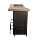 Uptown Front Industrial U Home Bar with Stemware Rack | 72" Black