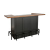 Uptown Front Industrial U Home Bar with Stemware Rack | 72" Black