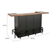 Uptown Front Industrial U Home Bar with Stemware Rack | 72" Black