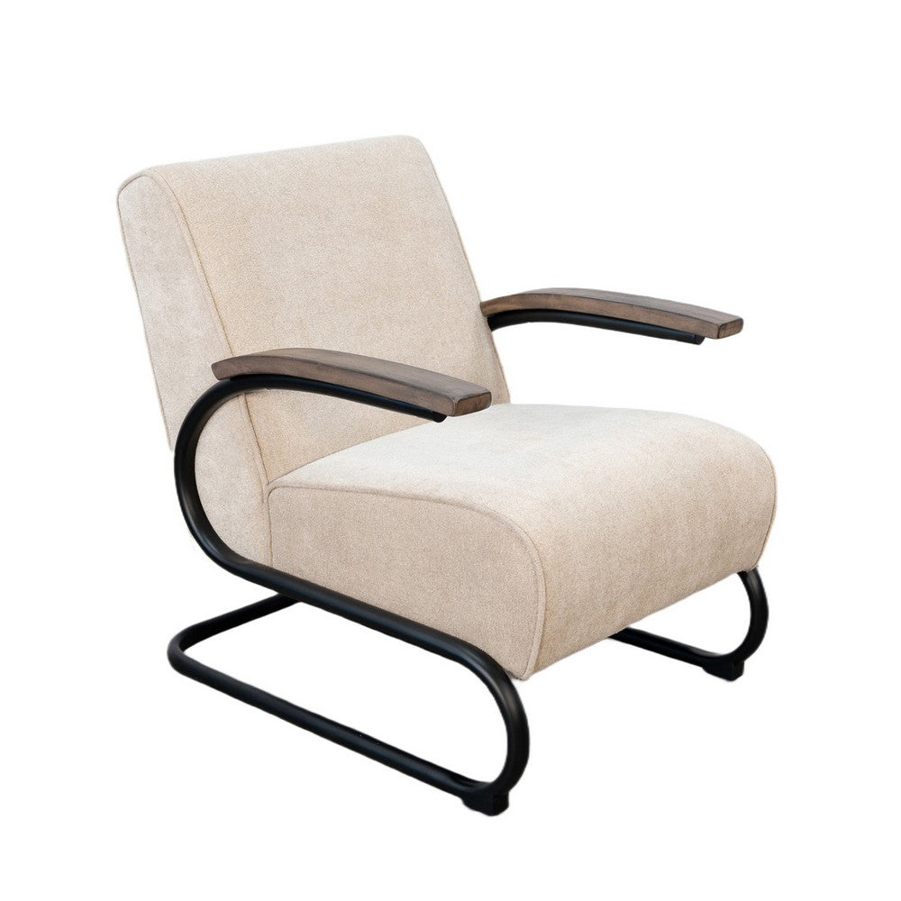 Nera Industrial Accent Chair | Muuto Nude Polyester | Black Metal Frame