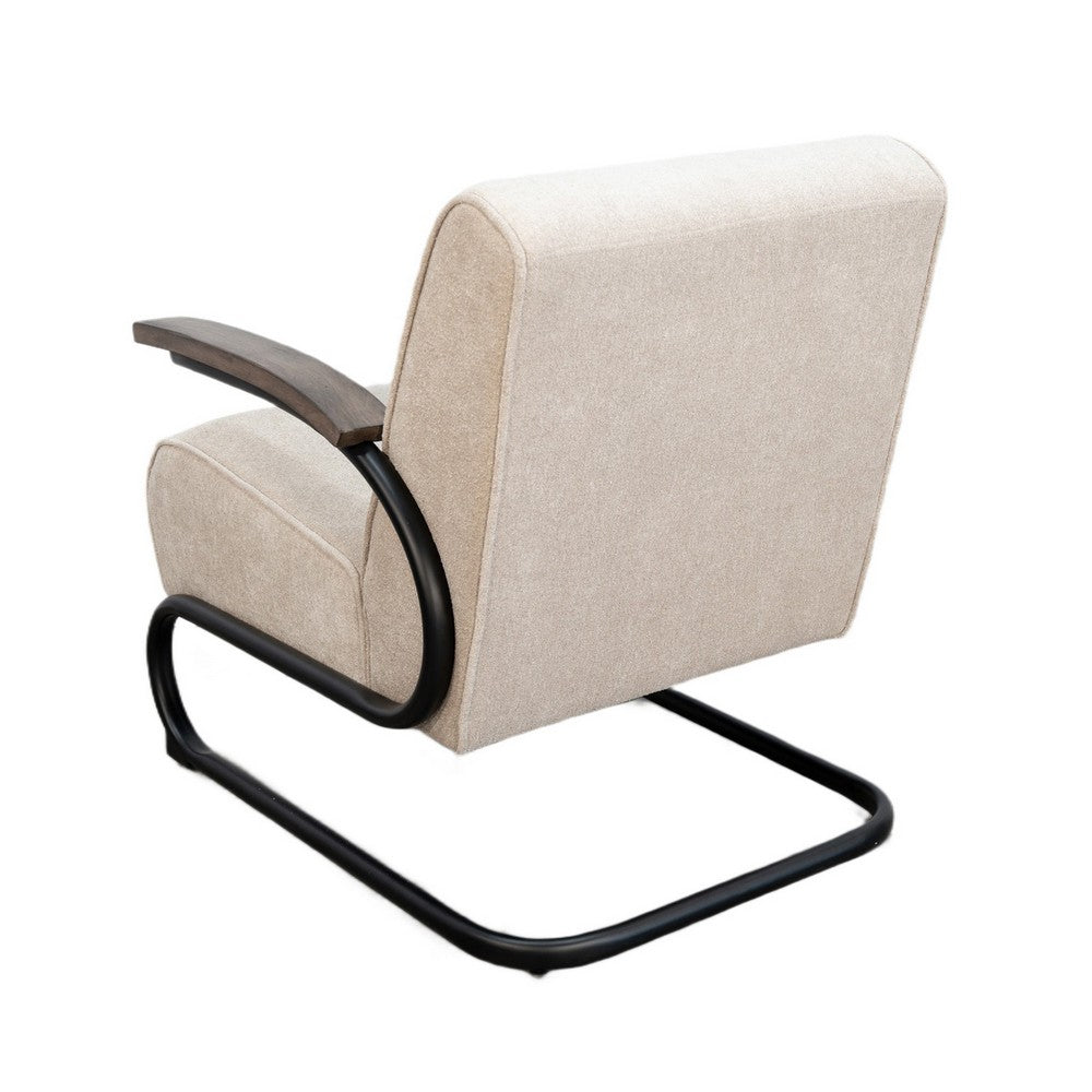 Nera Industrial Accent Chair | Muuto Nude Polyester | Black Metal Frame