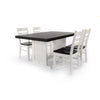 5pc Dining Table Set | Ladder Back Wood Chairs | Cottage White and Brown