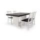5pc Dining Table Set | Ladder Back Wood Chairs | Cottage White and Brown
