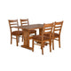 Marv 5pc Dining Table Set | Ladder Back Padded Chairs | Rustic Oak Brown
