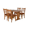 Marv 5pc Dining Table Set | Ladder Back Padded Chairs | Rustic Oak Brown
