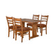 Marv 5pc Dining Table Set | Ladder Back Padded Chairs | Rustic Oak Brown