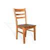 Marv 5pc Dining Table Set | Ladder Back Padded Chairs | Rustic Oak Brown