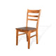 Marv 5pc Dining Table Set | Ladder Back Padded Chairs | Rustic Oak Brown