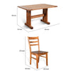 Marv 5pc Dining Table Set | Ladder Back Padded Chairs | Rustic Oak Brown