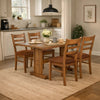 Marv 5pc Dining Table Set | Ladder Back Padded Chairs | Rustic Oak Brown