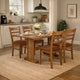 Marv 5pc Dining Table Set | Ladder Back Padded Chairs | Rustic Oak Brown