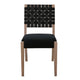 Jesa Counter Stool Chair Set of 2 | Black Woven Back | Brown Mahogany Wood