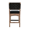 Jesa Counter Stool Chair Set of 2 | Black Woven Back | Brown Mahogany Wood