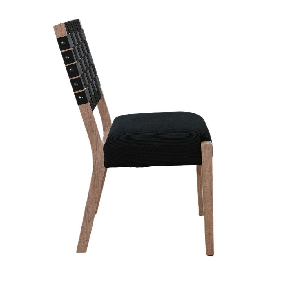 Jesa Counter Stool Chair Set of 2 | Black Woven Back | Brown Mahogany Wood