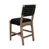 Jesa Counter Stool Chair Set of 2 | Black Woven Back | Brown Mahogany Wood