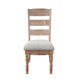 Jake Dining Side Chair Set of 2 | Ladder Back | Gray Padded | Amber Brown Wood