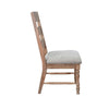 Jake Dining Side Chair Set of 2 | Ladder Back | Gray Padded | Amber Brown Wood