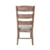 Jake Dining Side Chair Set of 2 | Ladder Back | Gray Padded | Amber Brown Wood