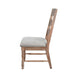 Jake Dining Side Chair Set of 2 | Ladder Back | Gray Padded | Amber Brown Wood