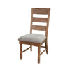Jake Dining Side Chair Set of 2 | Ladder Back | Gray Padded | Amber Brown Wood