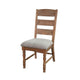 Jake Dining Side Chair Set of 2 | Ladder Back | Gray Padded | Amber Brown Wood