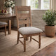 Jake Dining Side Chair Set of 2 | Ladder Back | Gray Padded | Amber Brown Wood