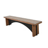 Dining Bench | 72" Desert Brown Mahogany Wood | Black Arched Base