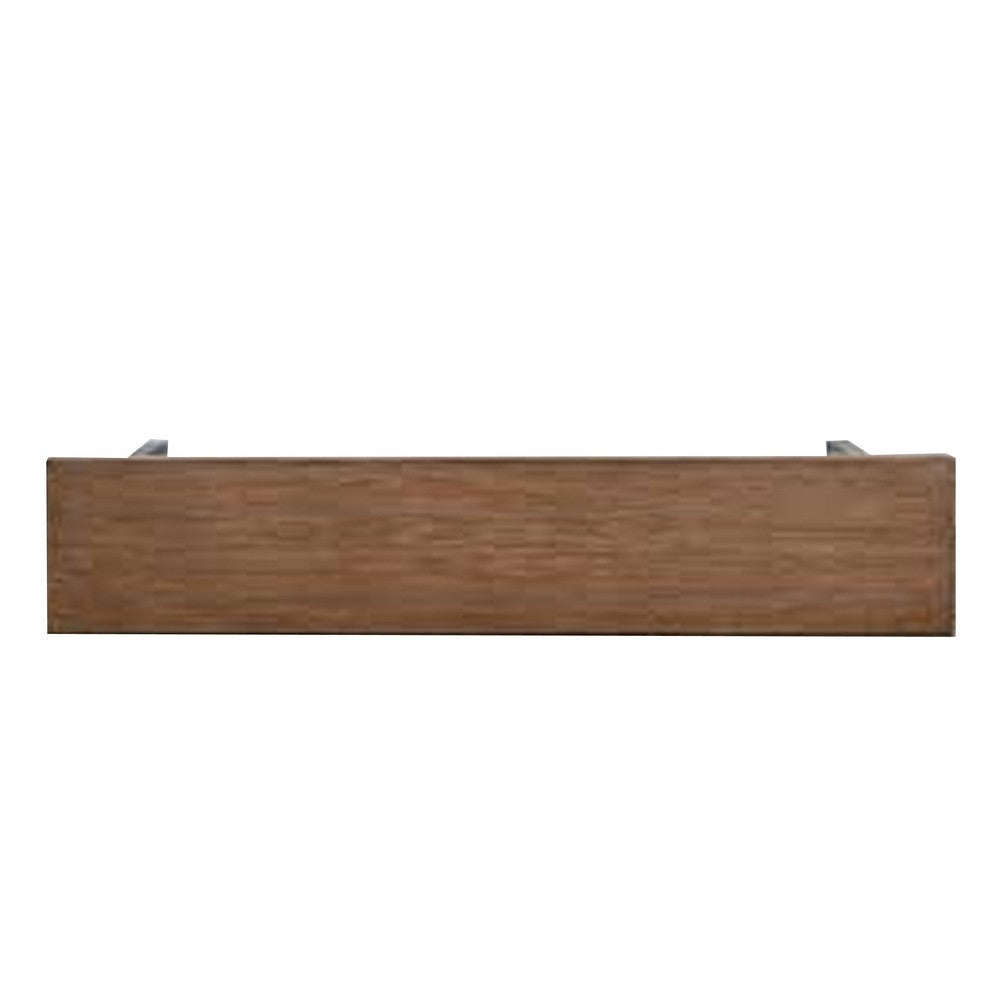 Dining Bench | 72" Desert Brown Mahogany Wood | Black Arched Base