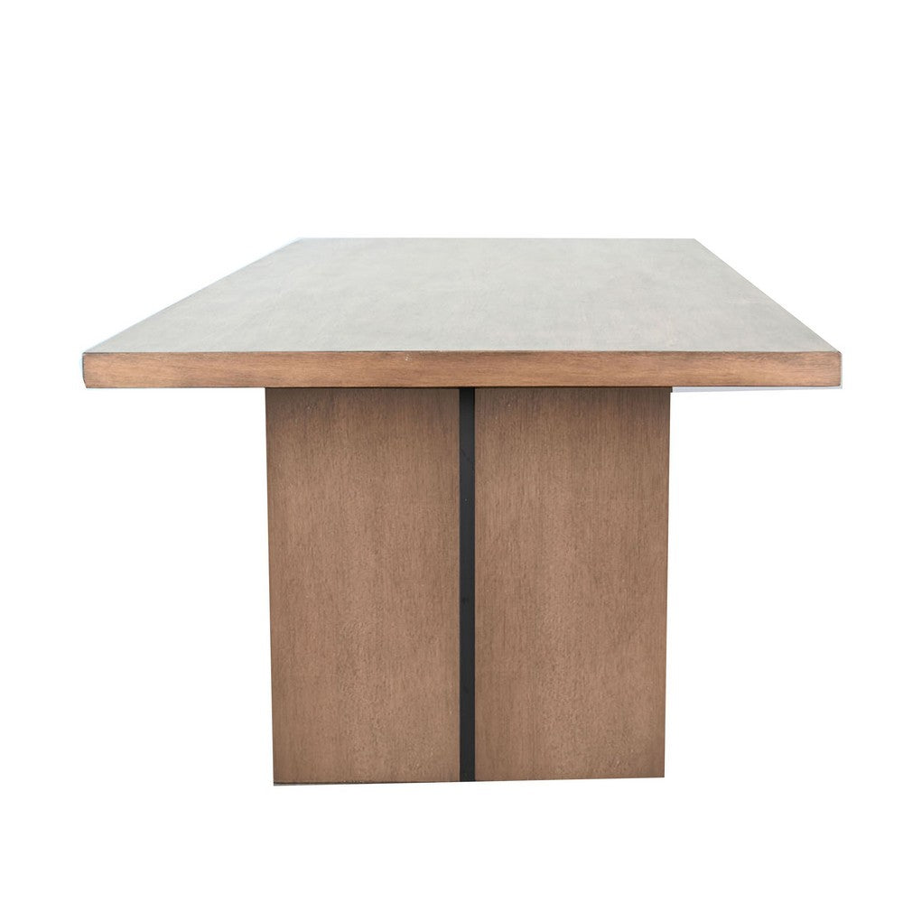 Dining Bench | 72" Desert Brown Mahogany Wood | Black Arched Base