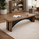 Dining Bench | 72" Desert Brown Mahogany Wood | Black Arched Base