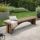 Dining Bench | 72" Desert Brown Mahogany Wood | Black Arched Base