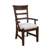Reggie Armchair Set of 2 | Mocha Brown Mahogany Wood | White Padded Seat