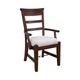 Reggie Armchair Set of 2 | Mocha Brown Mahogany Wood | White Padded Seat