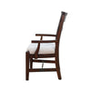 Reggie Armchair Set of 2 | Mocha Brown Mahogany Wood | White Padded Seat