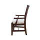 Reggie Armchair Set of 2 | Mocha Brown Mahogany Wood | White Padded Seat