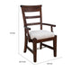Reggie Armchair Set of 2 | Mocha Brown Mahogany Wood | White Padded Seat